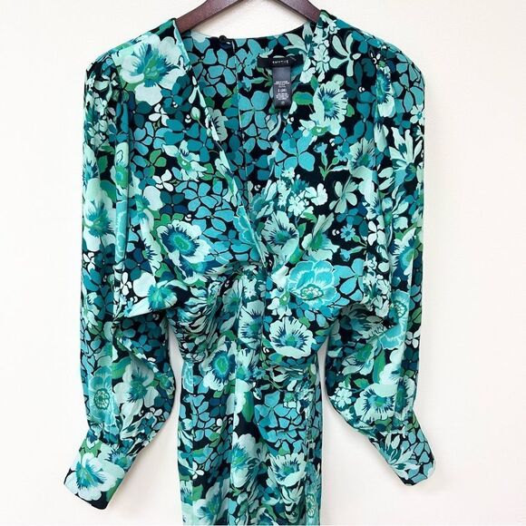 Smythe Draped  Floral Midi Dress Size 2 - Picture 4 of 7